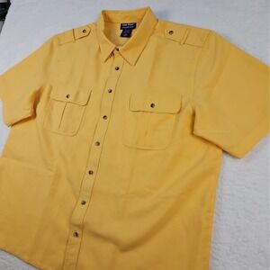 Vintage John Blair Linen Look Textured Camp Leisure Dreamsicle Shirt Sz 2XL